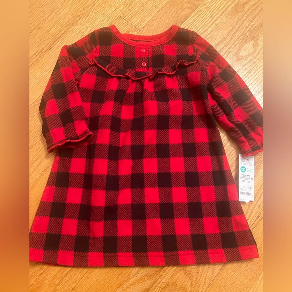 Pajama plaid dress nightgown